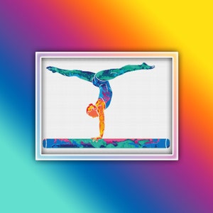 Gymnastics Cross Stitch Pattern 2 Instant Download Instant PDF Download - Gymnastics Cross Stitch Pattern - Sport Cross Stitch