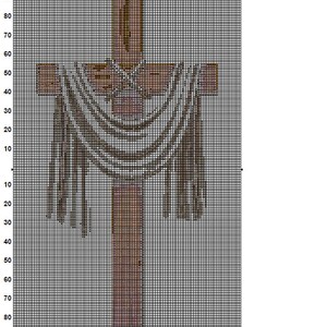 Jesus Cross Cross Stitch Pattern 1 Instant PDF Download | Christianity Watercolor Cross Stitch Pattern | Wooden Cross Stitch Pattern | image 4
