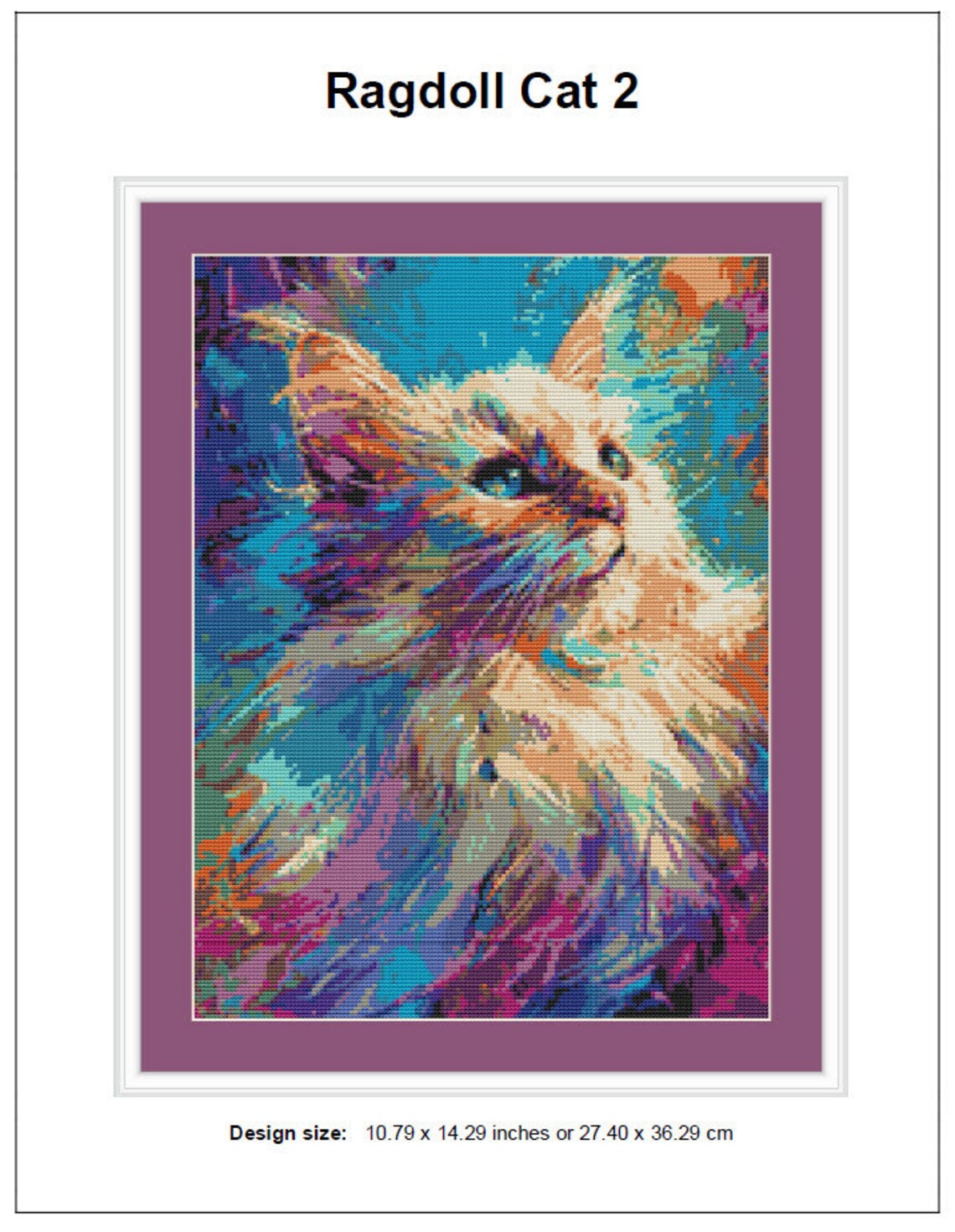 Ragdoll Cat Cross Stitch Pattern 2 Instant PDF Download - Kitty ...