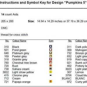 Pumpkins Cross Stitch Pattern 5 Instant PDF Download - Autumn ...