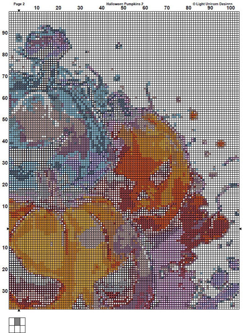 Halloween Pumpkins Cross Stitch Pattern 2 Instant PDF Download - Autumn ...