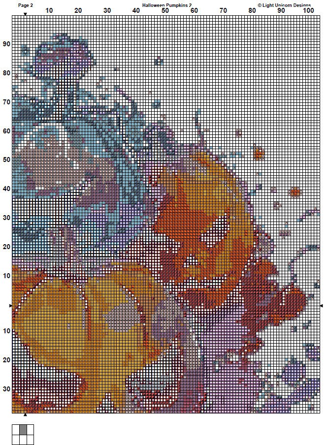 Halloween Pumpkins Cross Stitch Pattern 2 Instant PDF Download - Autumn ...