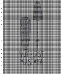 Mascara Cross Stitch Pattern Instant PDF Download - Makeup Watercolor ...