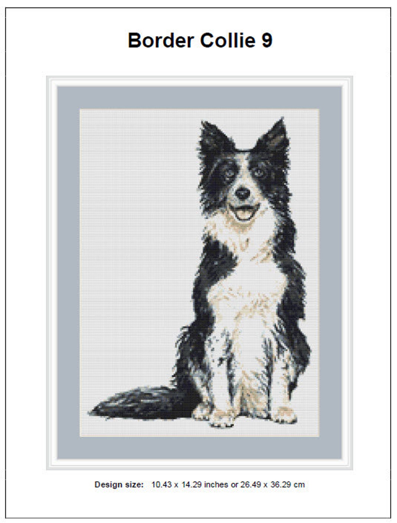 Border Collie Cross Stitch Pattern 9 Instant PDF Download - Dog ...