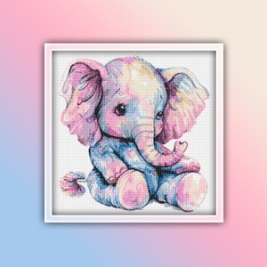 Elephant Cross Stitch Pattern 11 Instant Download Instant PDF Download - Baby Elephant Watercolor Cross Stitch Pattern - Africa Animals