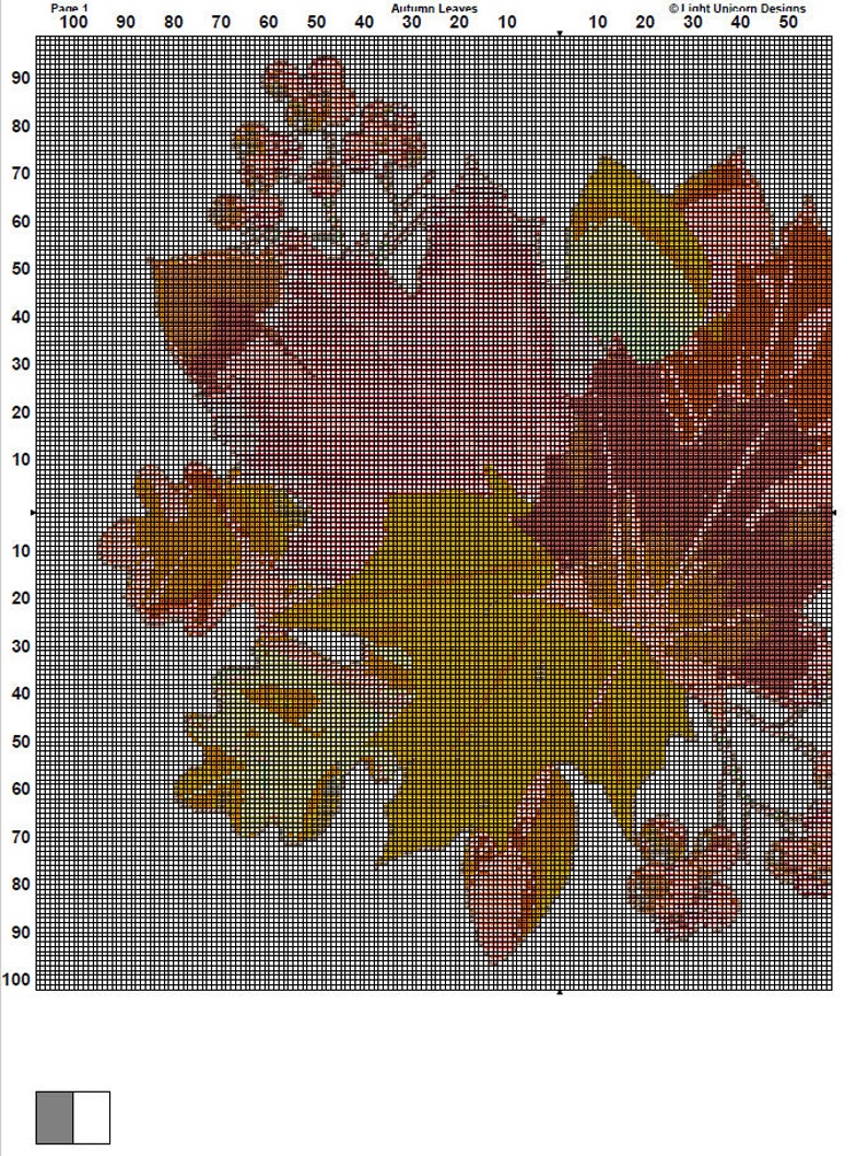 Autumn Leaves Cross Stitch Pattern Instant PDF Download - Leaves ...