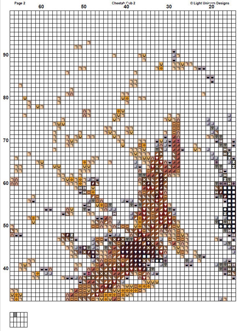 Cheetah Cub Cross Stitch Pattern 2 Instant PDF Download - Cheetah ...