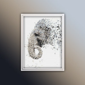 Elephant Cross Stitch Pattern 8 Instant PDF Download - Elephant Watercolor Cross Stitch Pattern - Animal Cross Stitch Pattern