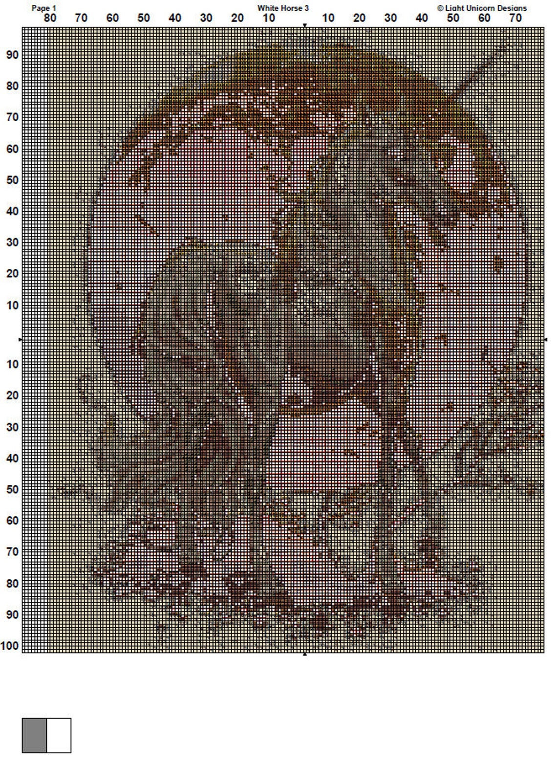 White Horse Cross Stitch Pattern 3 Instant PDF Download - Horse ...