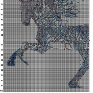 Horse Cross Stitch Pattern 4 Instant PDF Download Grey Horse Watercolor Cross Stitch Pattern Animal Cross Stitch Pattern image 4