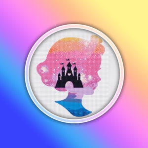 Snow White Galaxy Stitch Pattern Instant PDF Download - Princess Watercolor Cross Stitch Pattern - Snow White Fairy Tale