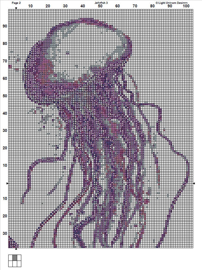 Jellyfish Cross Stitch Pattern 3 Instant PDF Download Sea Etsy