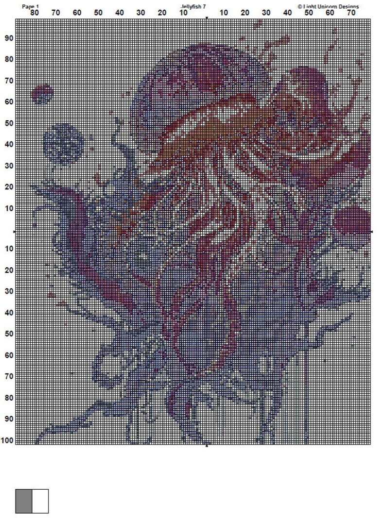 Jellyfish Cross Stitch Pattern 7 Instant PDF Download Sea Etsy