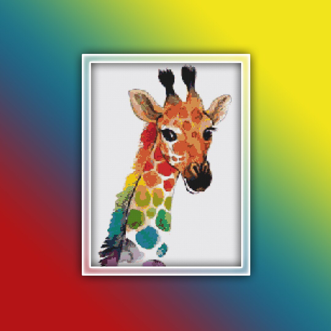 Giraffe Cross Stitch Pattern 12 Instant PDF Download Giraffe Watercolor
