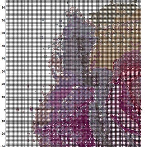 Rainbow Rose Cross Stitch Pattern 3 Instant PDF Download - Single Rose Watercolor Cross Stitch Pattern - Flower Cross Stitch Pattern image 5
