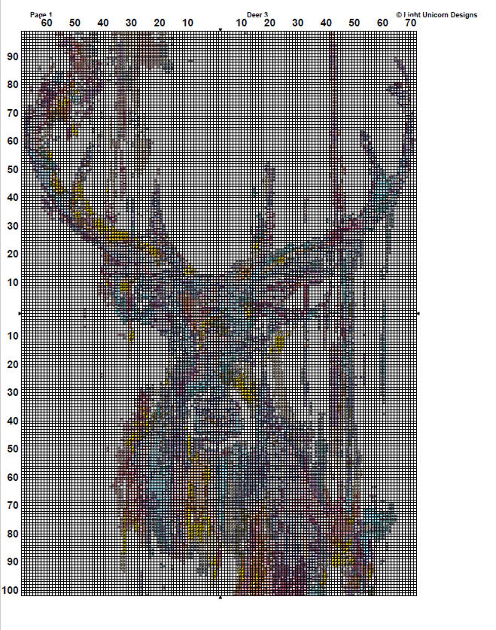 Deer Cross Stitch Pattern 3 Instant PDF Download - Deer Watercolor ...