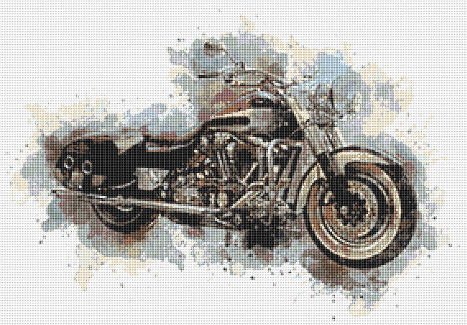 Harley Davidson Cross Stitch Pattern 1 Instant PDF Download - Etsy France