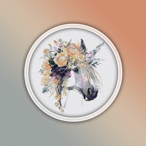Unicorn Cross Stitch Pattern Horse 16 Instant PDF Download - Unicorn Watercolor Cross Stitch Pattern - Animal Cross Stitch Pattern