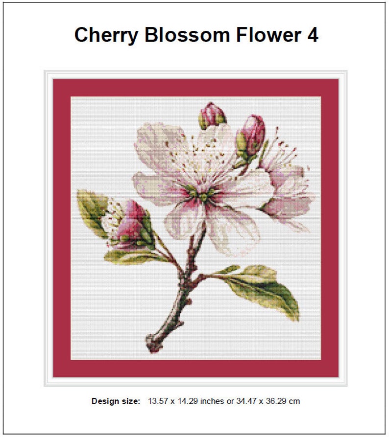Cherry Blossoms Flower Cross Stitch Pattern 4 Instant PDF Download ...