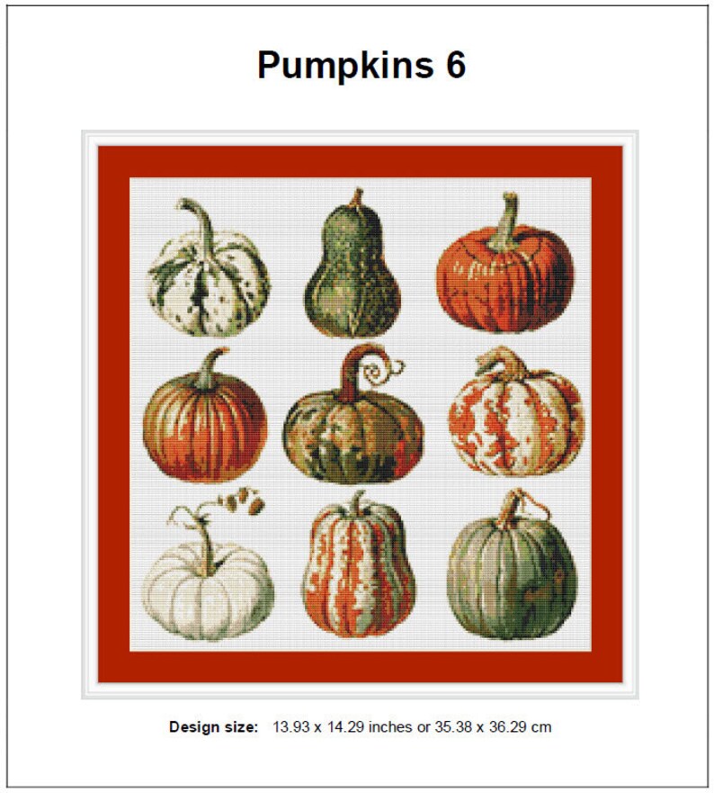 Pumpkins Cross Stitch Pattern 6 Instant PDF Download - Autumn ...