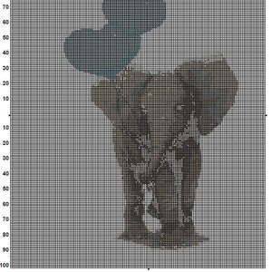Balloon Elephant Cross Stitch Pattern 1 Instant PDF Download - Balloon ...
