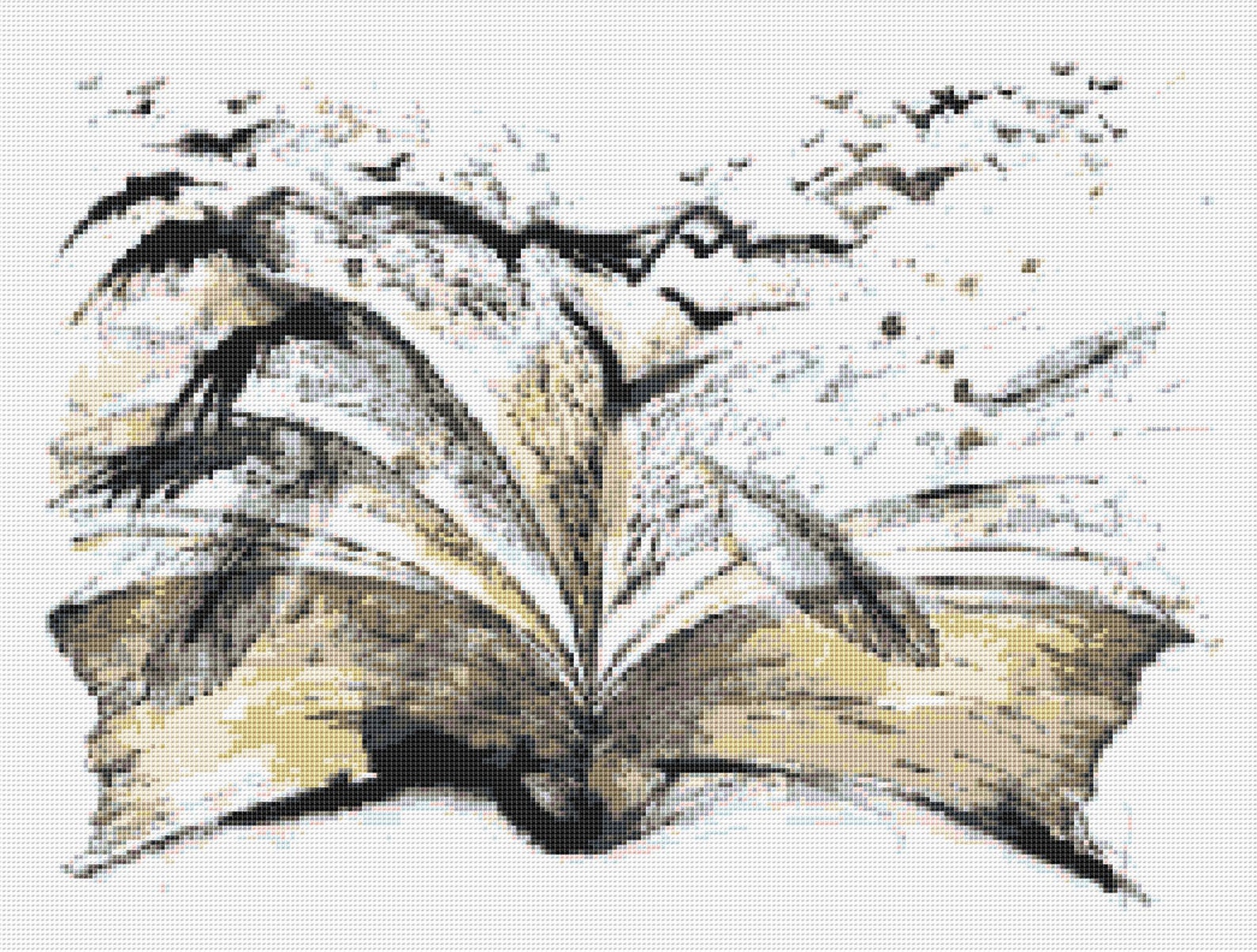 Book Cross Stitch Pattern 12 Instant PDF Download Reading Etsy