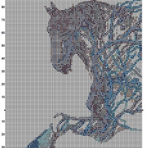 Horse Cross Stitch Pattern 4 Instant PDF Download Grey Horse Watercolor Cross Stitch Pattern Animal Cross Stitch Pattern image 5