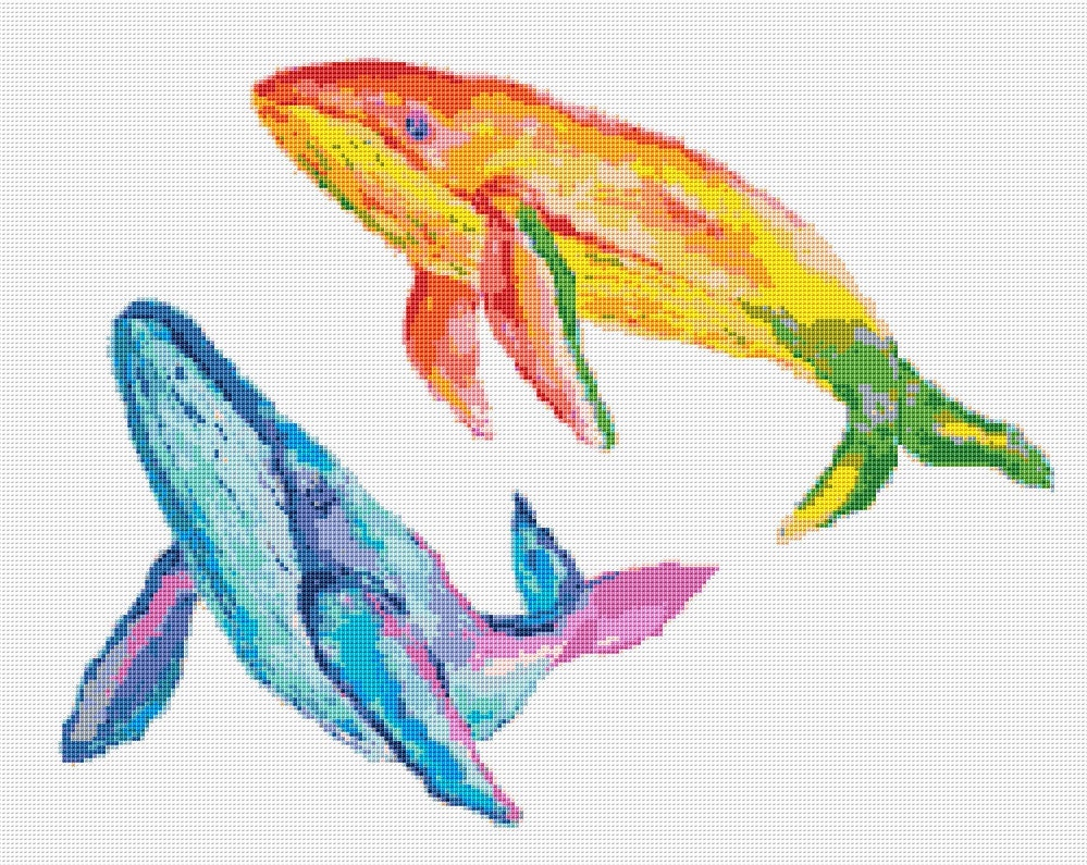 Whales Cross Stitch Pattern 1 Instant Download Instant PDF Etsy