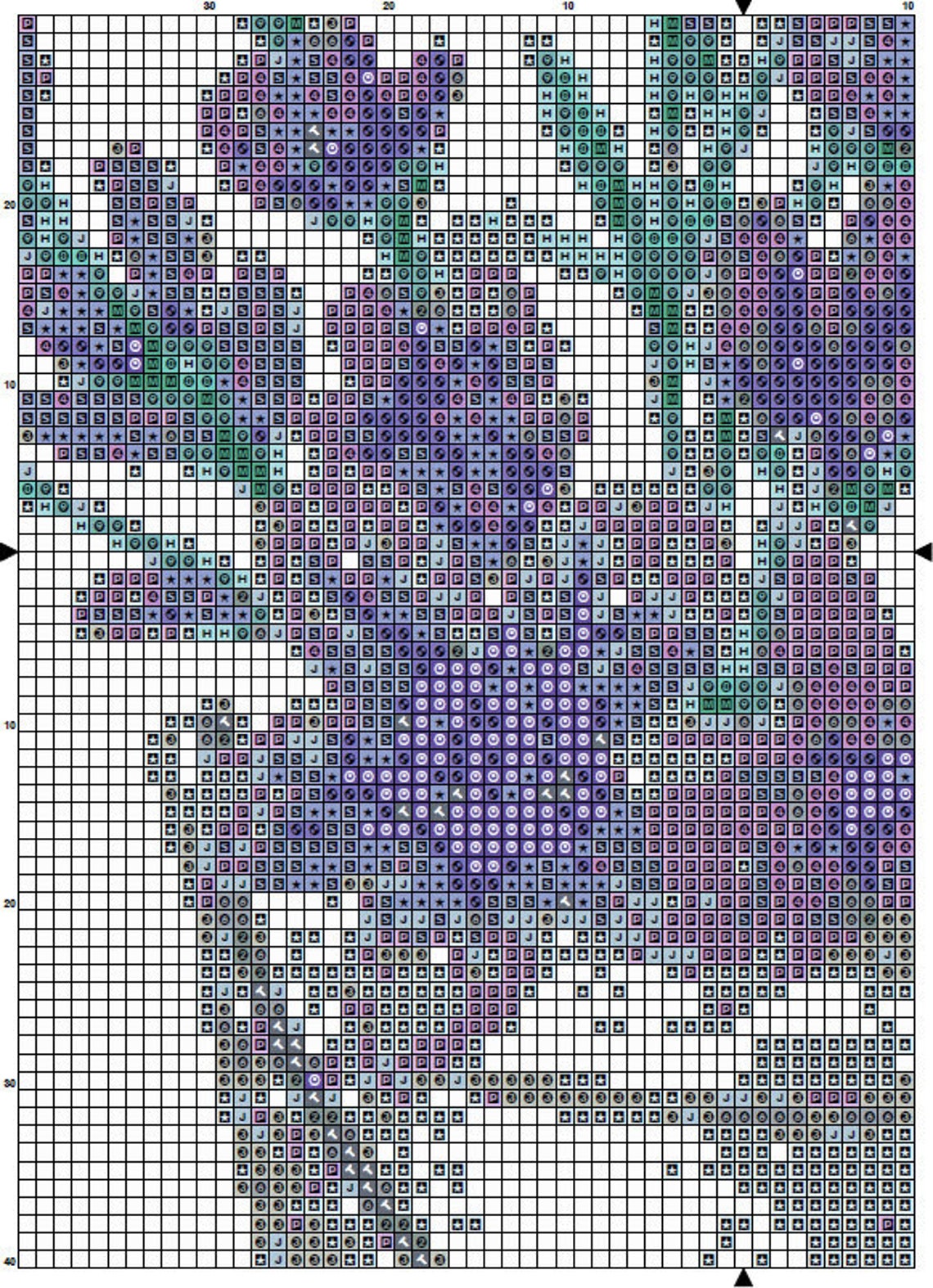 Lavender Cross Stitch Pattern 1 Instant PDF Download Flower Etsy