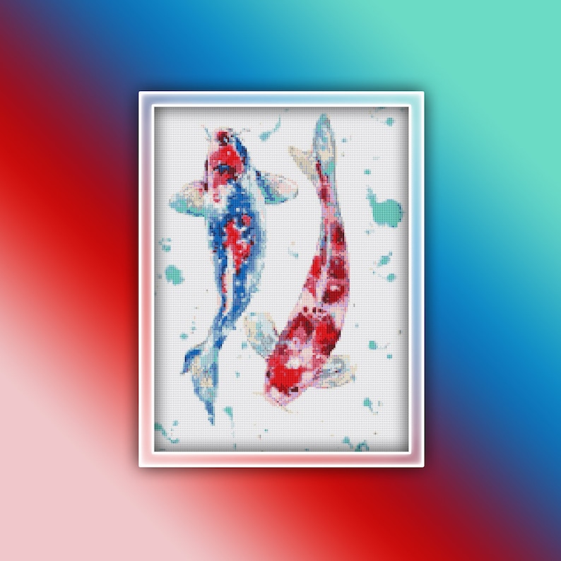 Koi Cross Stitch Pattern 1 Instant PDF Download Koi Etsy