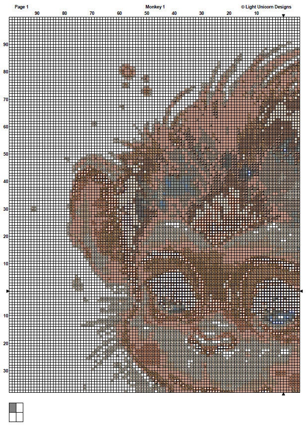 Monkey Cross Stitch Pattern 1 Instant PDF Download - Monkey Watercolor ...