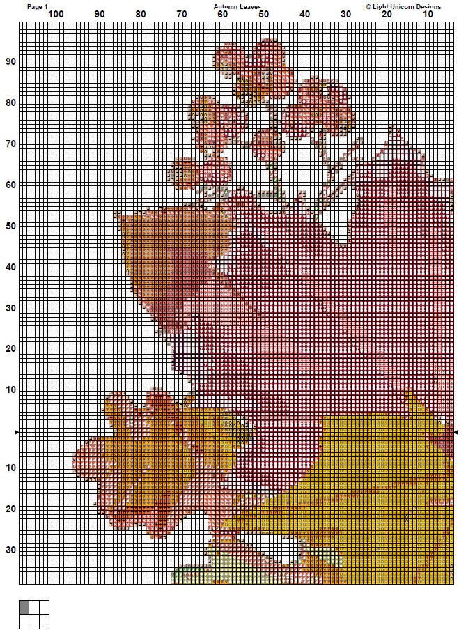 Autumn Leaves Cross Stitch Pattern Instant PDF Download - Leaves ...