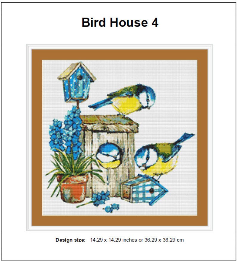 Bird House Cross Stitch Pattern 4 Instant PDF Download Birds - Etsy