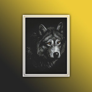 Wolf Cross Stitch Pattern Instant PDF Download - Wolf Watercolor Cross Stitch Pattern - Animal Cross Stitch Pattern