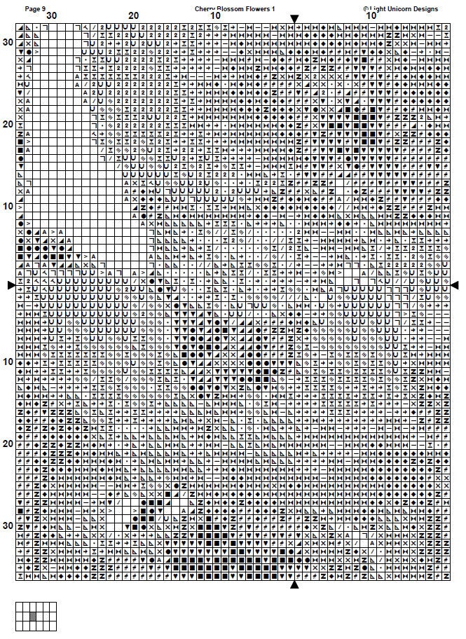 Cherry Blossoms Flowers Cross Stitch Pattern 1 Instant PDF Download ...