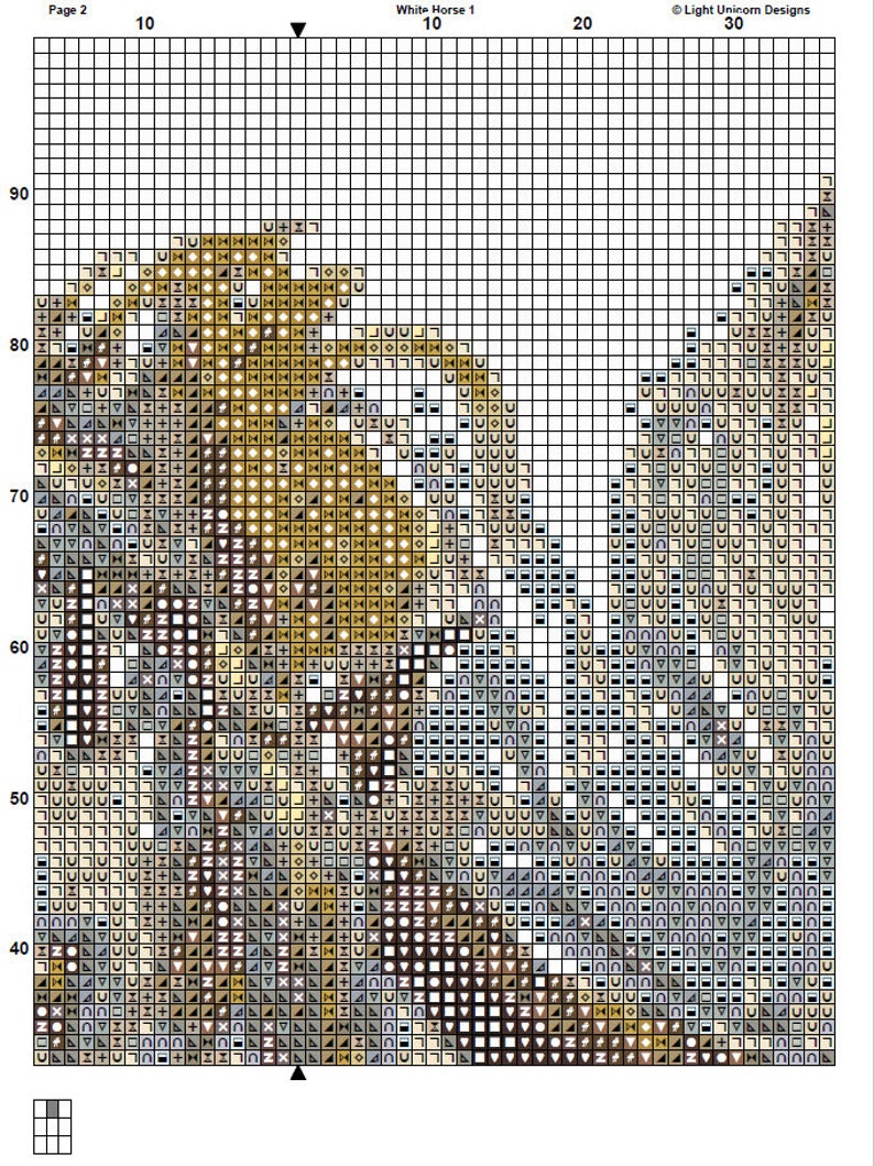 White Horse Cross Stitch Pattern 1 Instant PDF Download - Horse ...