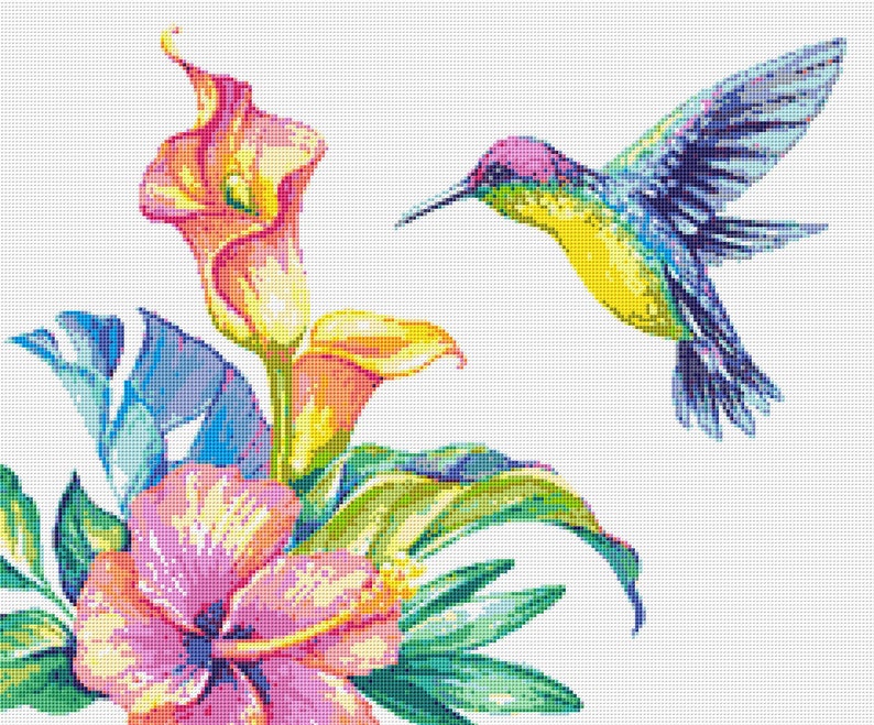 Hummingbird Cross Stitch Pattern 21 Instant PDF Download - Etsy