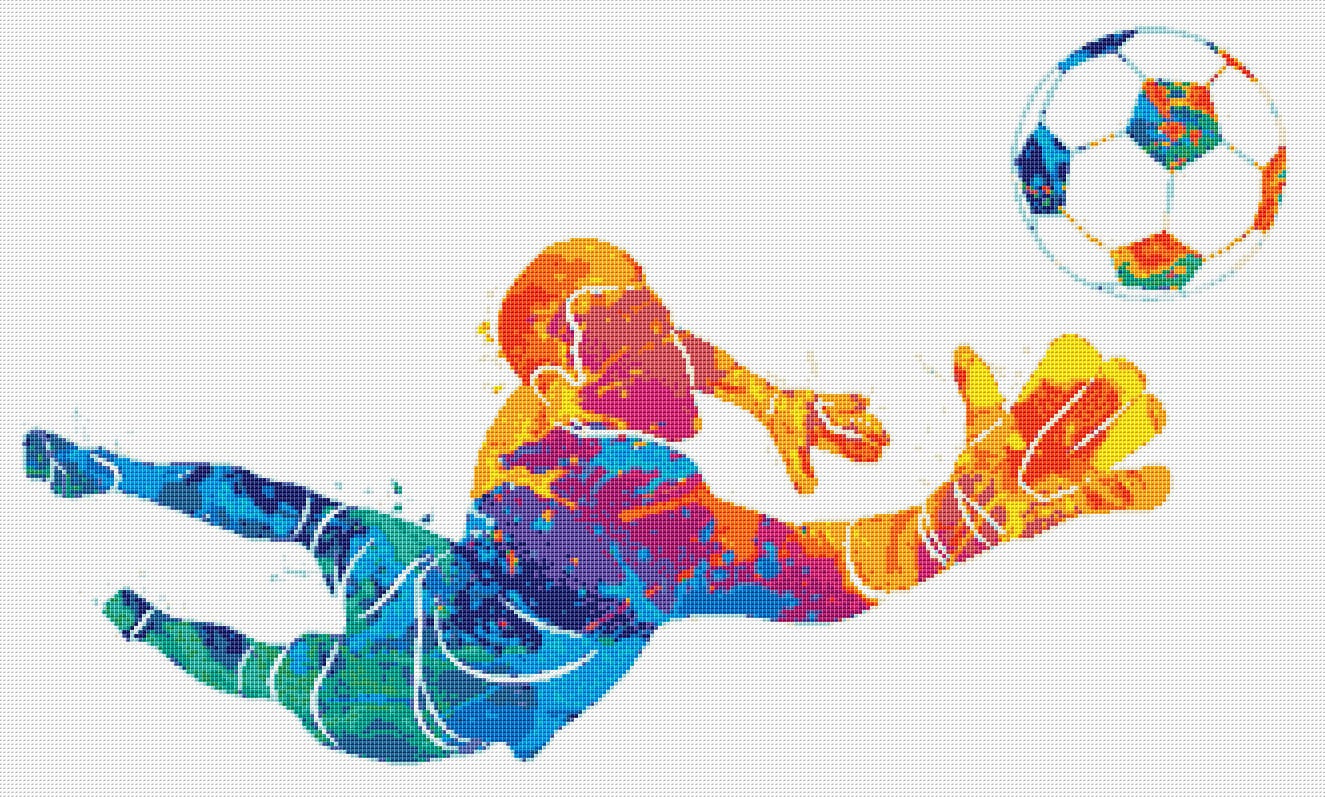 Goalkeeper Pattern Football Goalkeeper Cross Stitch Pattern 2 Instant Download | Etsy