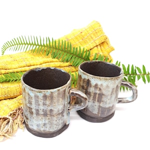 Unique Ceramic Mugs for Coffee Lovers - Earthy Rustic Pottery Set