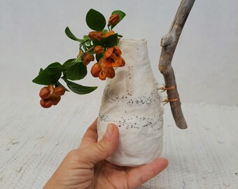 Porcelain Contemporary Bud Vase , Holder for Single Flower