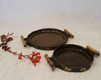 Unique Decorative Ceramic Round Platters Set