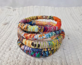 Eco-Friendly Boho Multicolor Fabric Bracelet - Perfect Gift for Boho style Woman