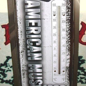 American Muscle 1969 Camaro Licensed 17 Inch Indoor Outdoor Vintage Style Metal Thermometer.