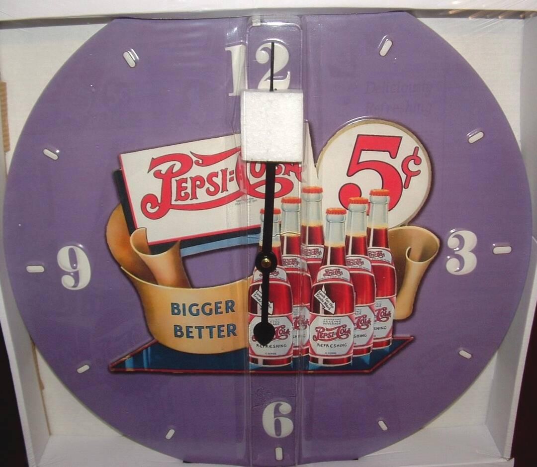 レア！ ペプシコーラ ダブルドットロゴ ウオールクロック 時計 看板