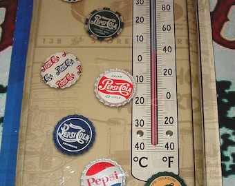 Original, 1950's Vintage, Antique Working Embossed Metal Pepsi