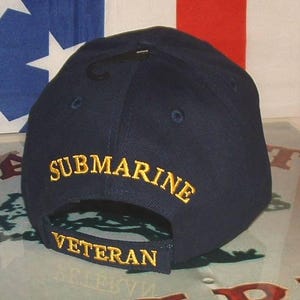 US Navy Submarine Embroidered Cotton Cap: Military Approved Ball Cap.