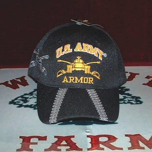 Gorra ajustable con diseño bordado de orugas de tanque, con licencia militar del Ejército de EE. UU.