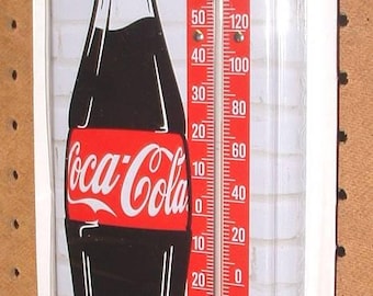Coca Cola Coke Vintage Style Iconic Bottle 17x6 Brand New Metal Thermometer.