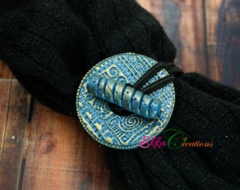 Copper Loc Cuff with hammered metal plus Charm chain Dangles and Clear Quartz Ponytail holder for locs dreads dreadlocks