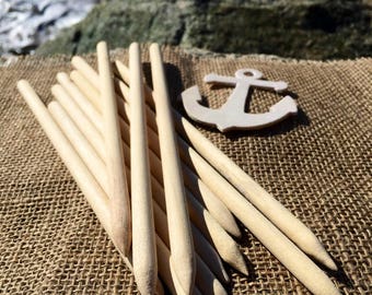 10 Hand-Carved Hardwood Hair Sticks (set of 5)
